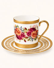 KOSOVA Juno 6-Person Porcelain Coffee Cup & Saucer Set (90 ml)