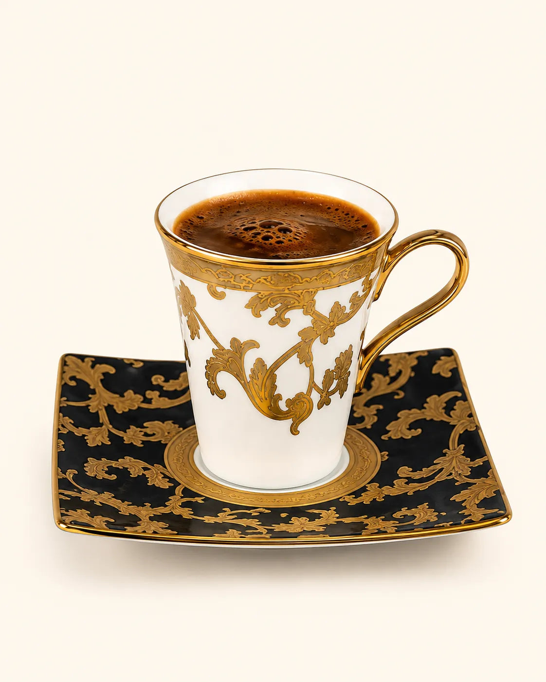 Kosova Connell Multi-Color 6-Person Porcelain Coffee Cup & Saucer Set (90 ml)