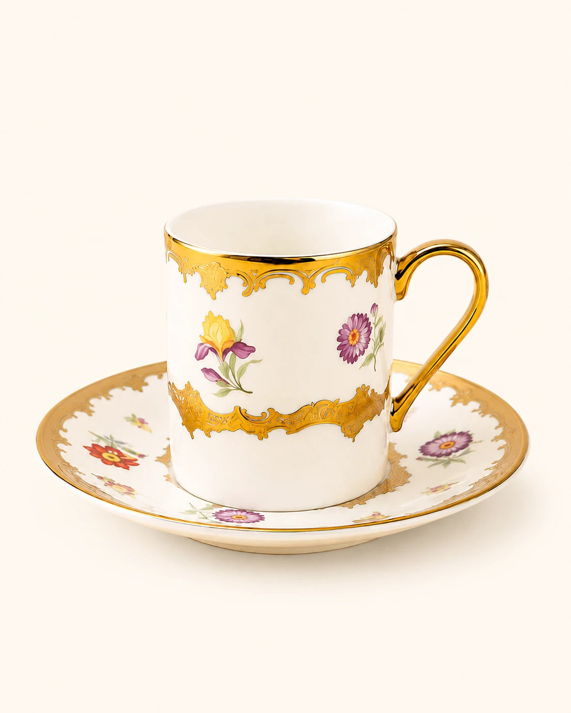 Kosova Elvis 6-Person Porcelain Coffee Cup & Saucer Set (90 ml)
