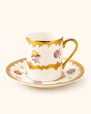 Kosova Elvis 6-Person Porcelain Coffee Cup & Saucer Set (90 ml)