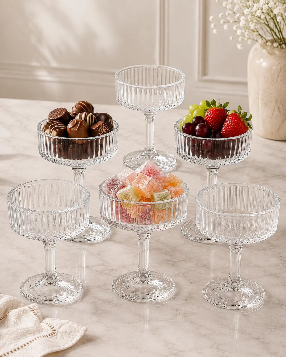 Kosova Elysia 6-Piece Footed Serving Cup Set