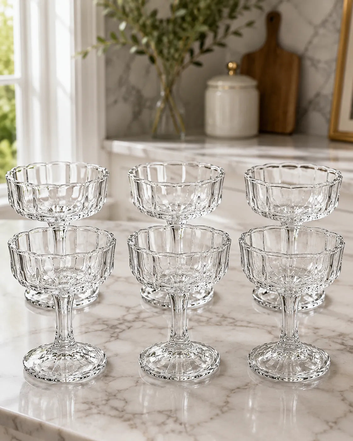 Kosova Crystal 6-Piece Footed Serving Cup Set
