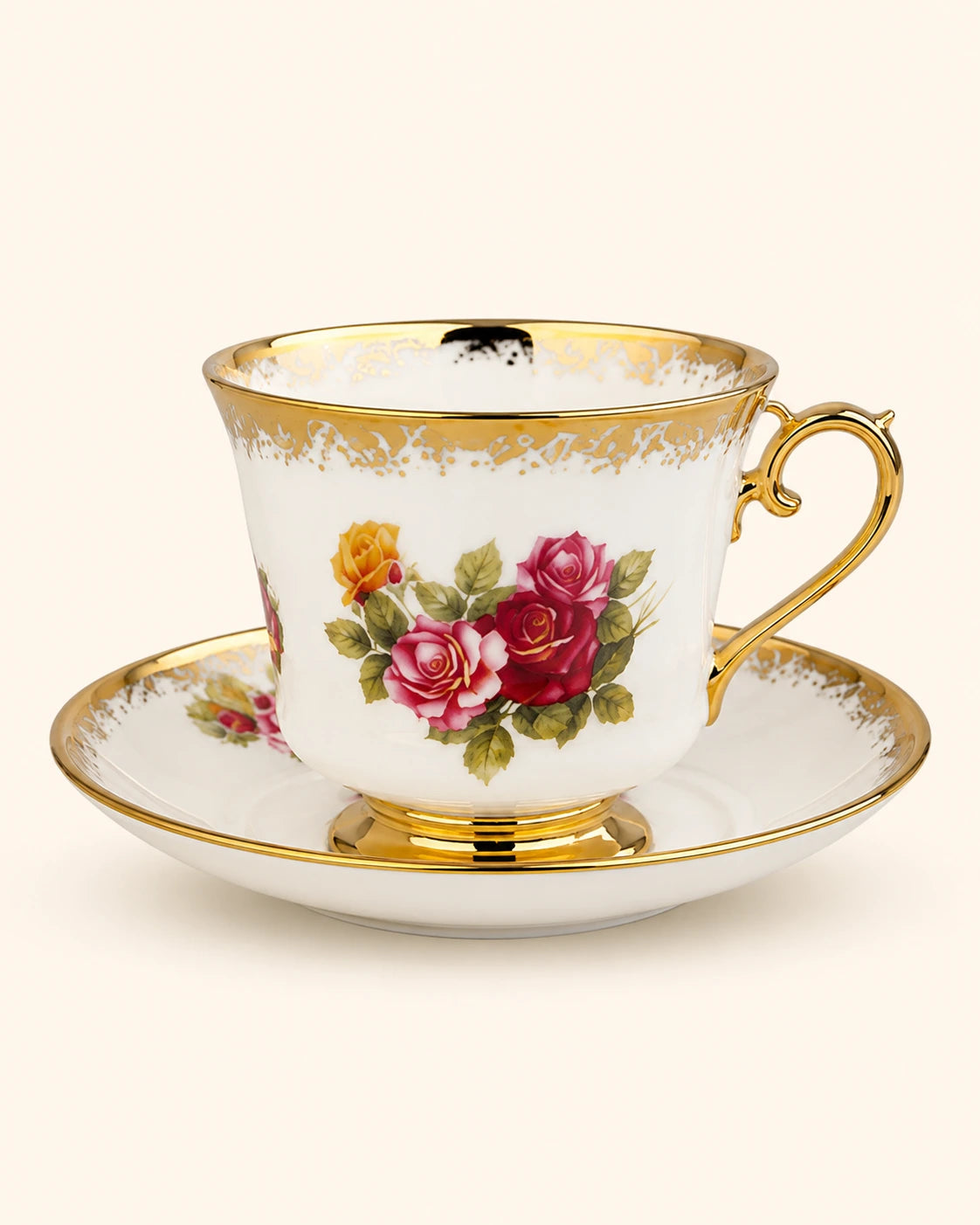 Kosova Owen 6-Person Porcelain Coffee Cup & Saucer Set (90 ml)