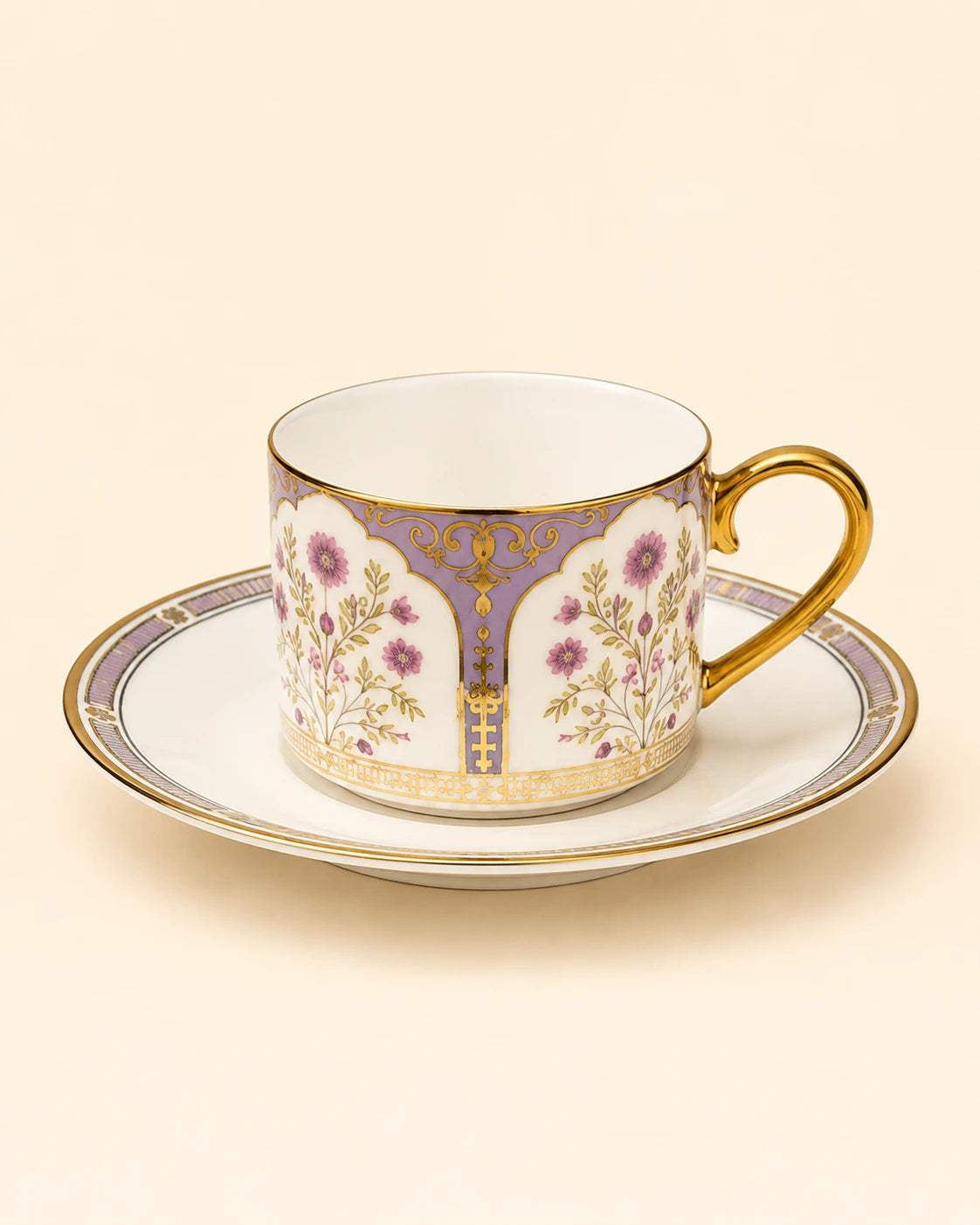 Kosova Tegan Multi-Color 6-Person Porcelain Coffee Cup & Saucer Set (90 ml)