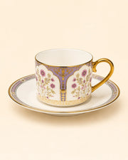 Kosova Tegan Multi-Color 6-Person Porcelain Coffee Cup & Saucer Set (90 ml)