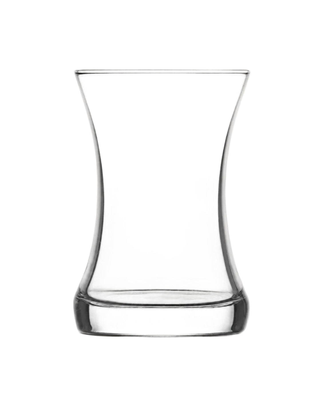 LAV Zen Tinted Base Turkish Tea Glass Set – 6 Piece Clear Glass Tea Cups