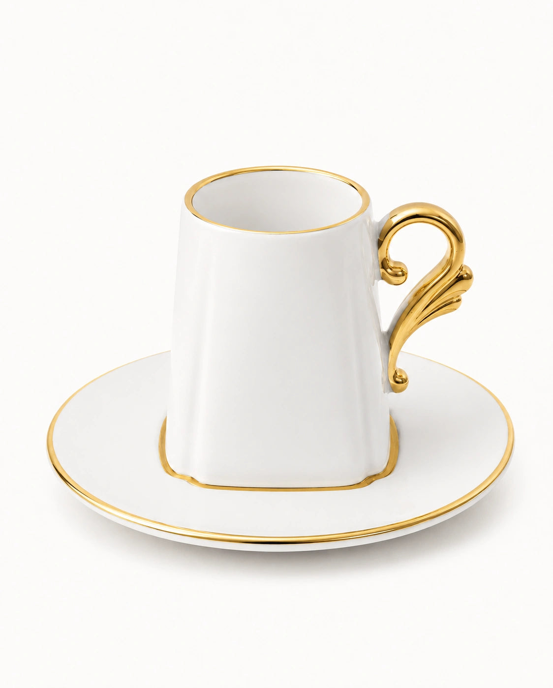 ACAR Luno Duo 2-Person Porcelain Coffee Cup & Saucer Set (90 ml)