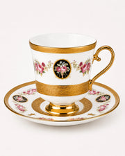 KOSOVA Maddox 6-Person Porcelain Footed Coffee Cup & Saucer Set (90 ml)