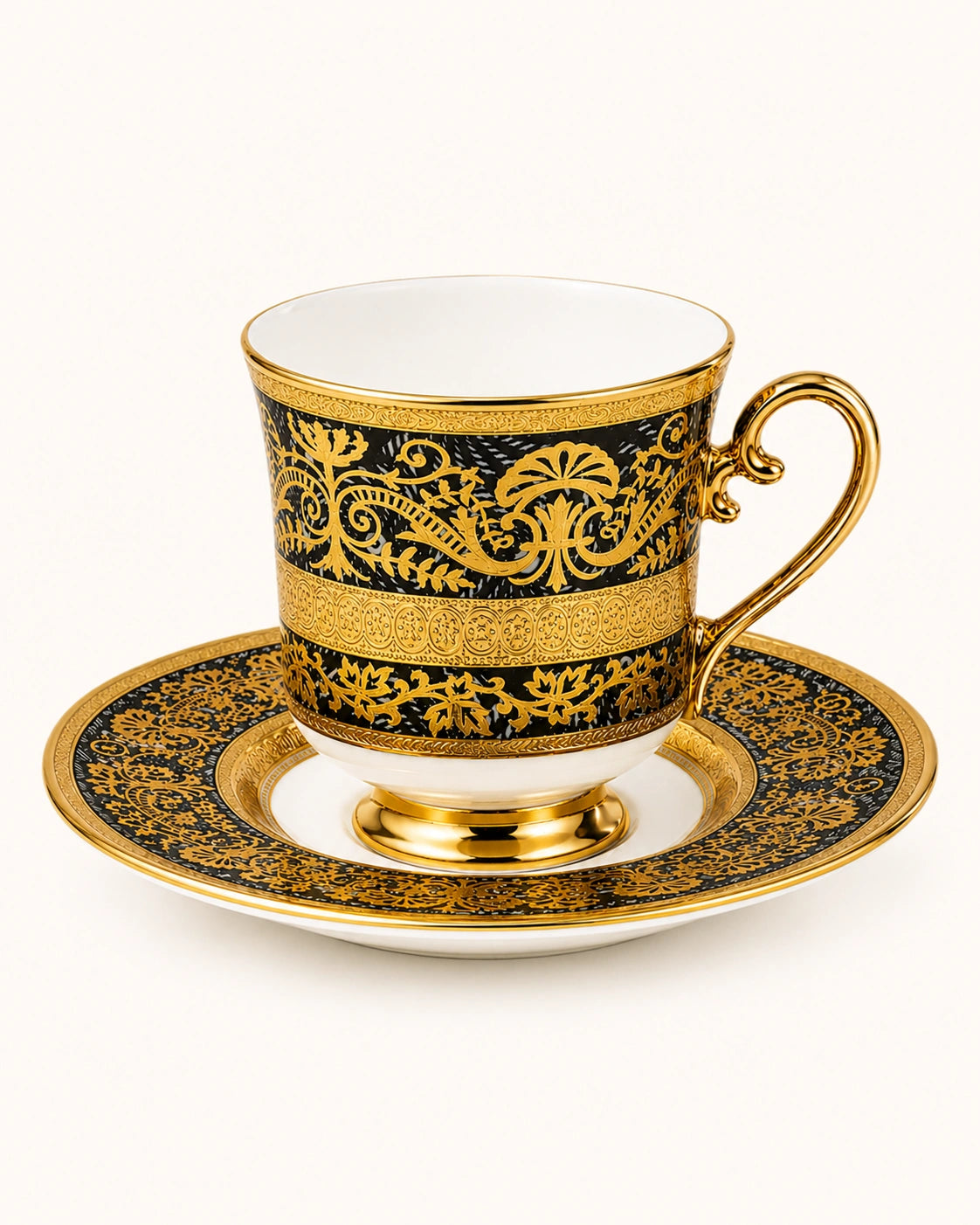KOSOVA Morgan 6-Person Porcelain Coffee Cup & Saucer Set (90 ml)