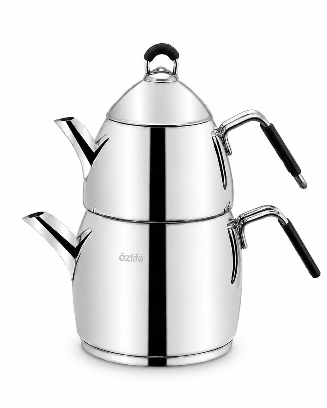 Özlife Emirgan Stainless Steel Teapot Set with Silicone Handles – Medium & Family Size