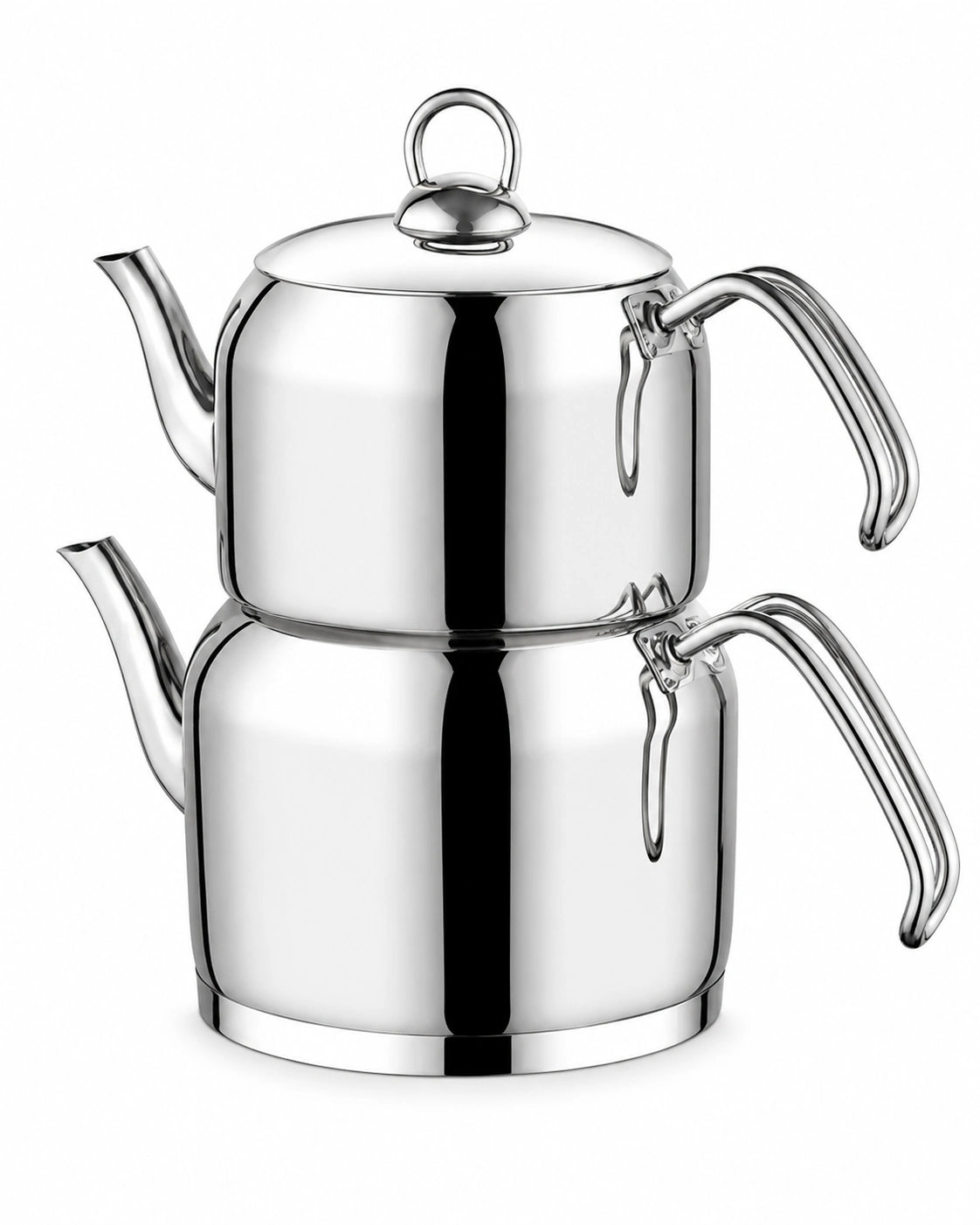 Özlife Huma Plain Stainless Steel Teapot Set – Medium & Family Size