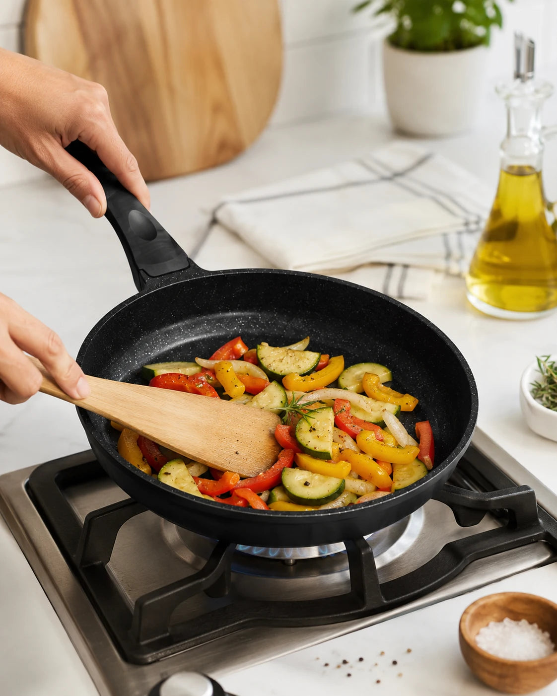 Ozlife Liva 3-Piece Cast Frying Pan Set