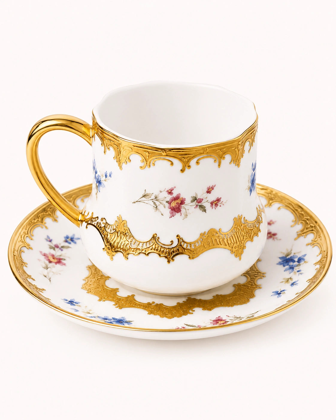 ACAR Pandora 6-Person Porcelain Coffee Cup & Saucer Set (90 ml)