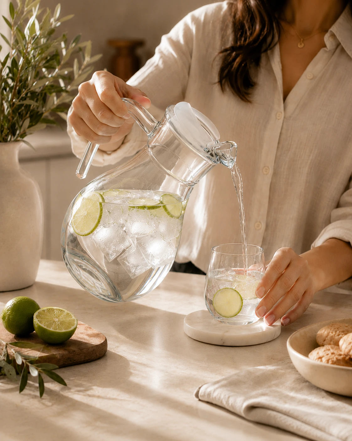 Pasabahce Bistro Pitcher with Transparent Polypropylene Lid 1800 cc