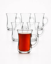 Pasabahce Keyif Tea Glass with Handle 145 cc 6-Piece Set