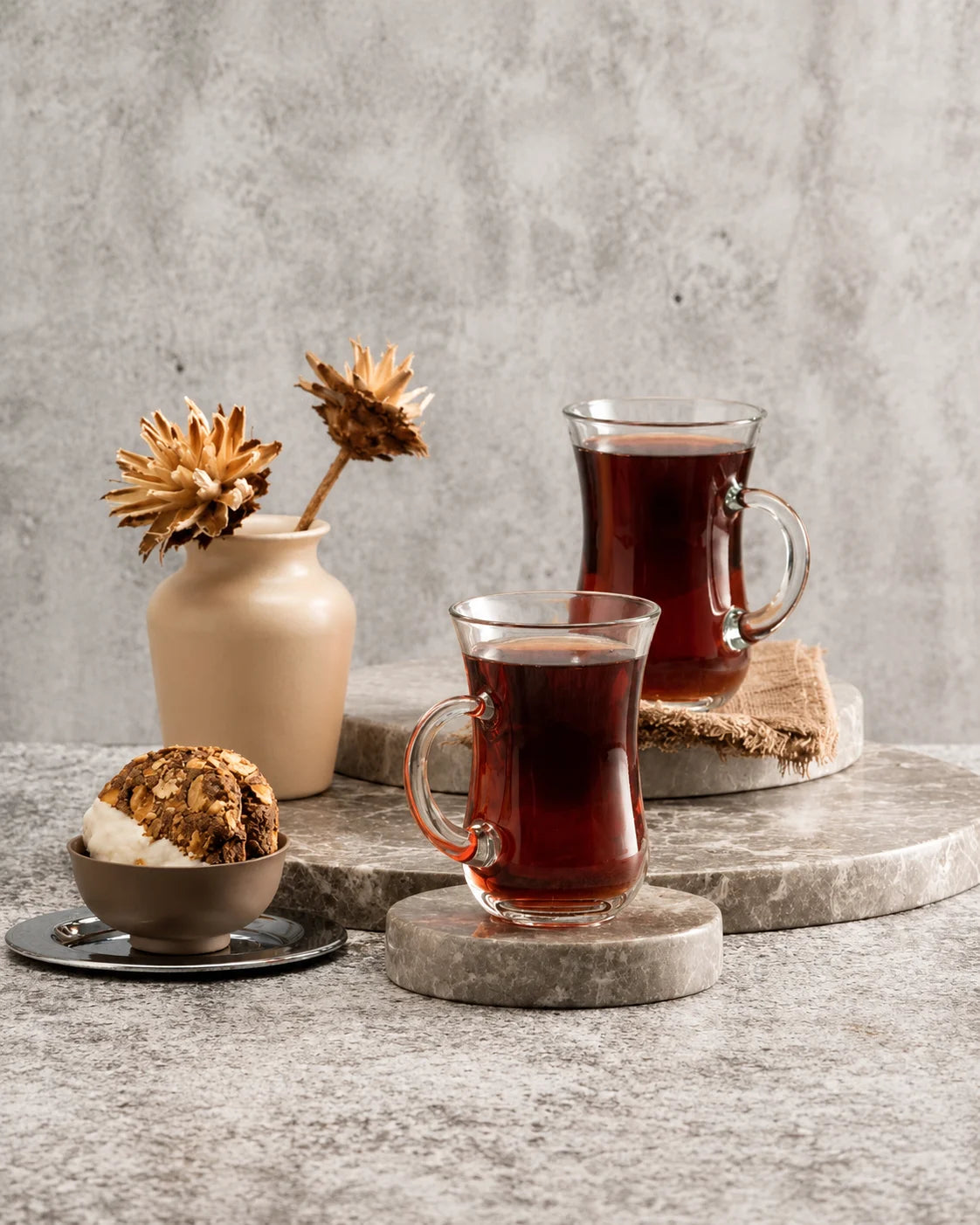 Pasabahce Keyif Tea Glass with Handle 145 cc 6-Piece Set