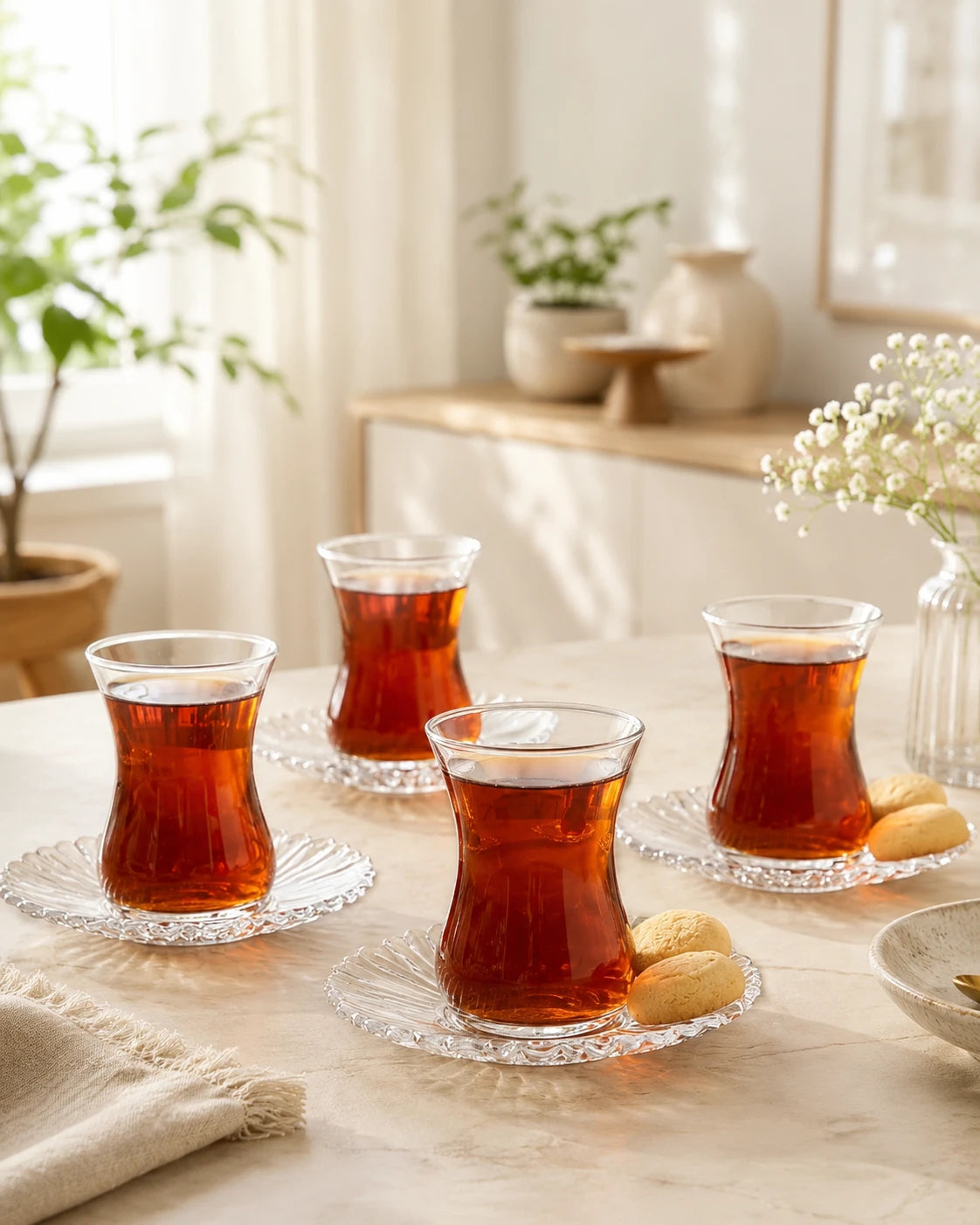 Pasabahce Selale Tea 12 Piece Set with Saucer 140 cc