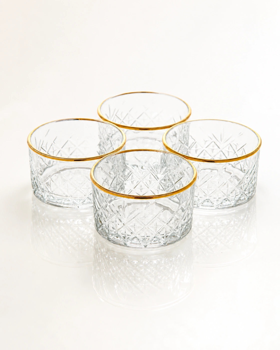 Pasabahce Timeless Golden Bowl 225 cc 4 Piece Set