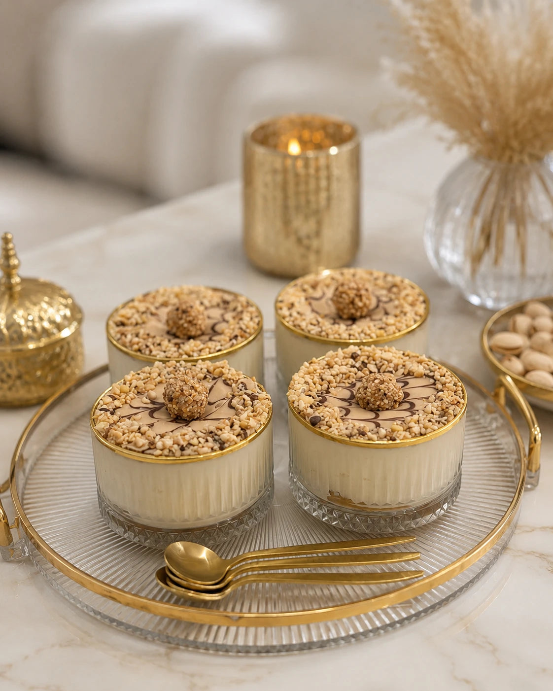 Pasabahce Timeless Golden Bowl 225 cc 4 Piece Set