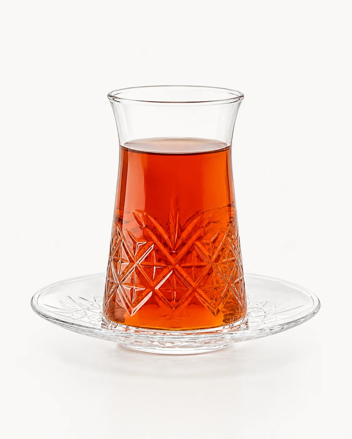 Pasabahce Timeless Tea Set with Saucer 12 Piece Set 160 cc