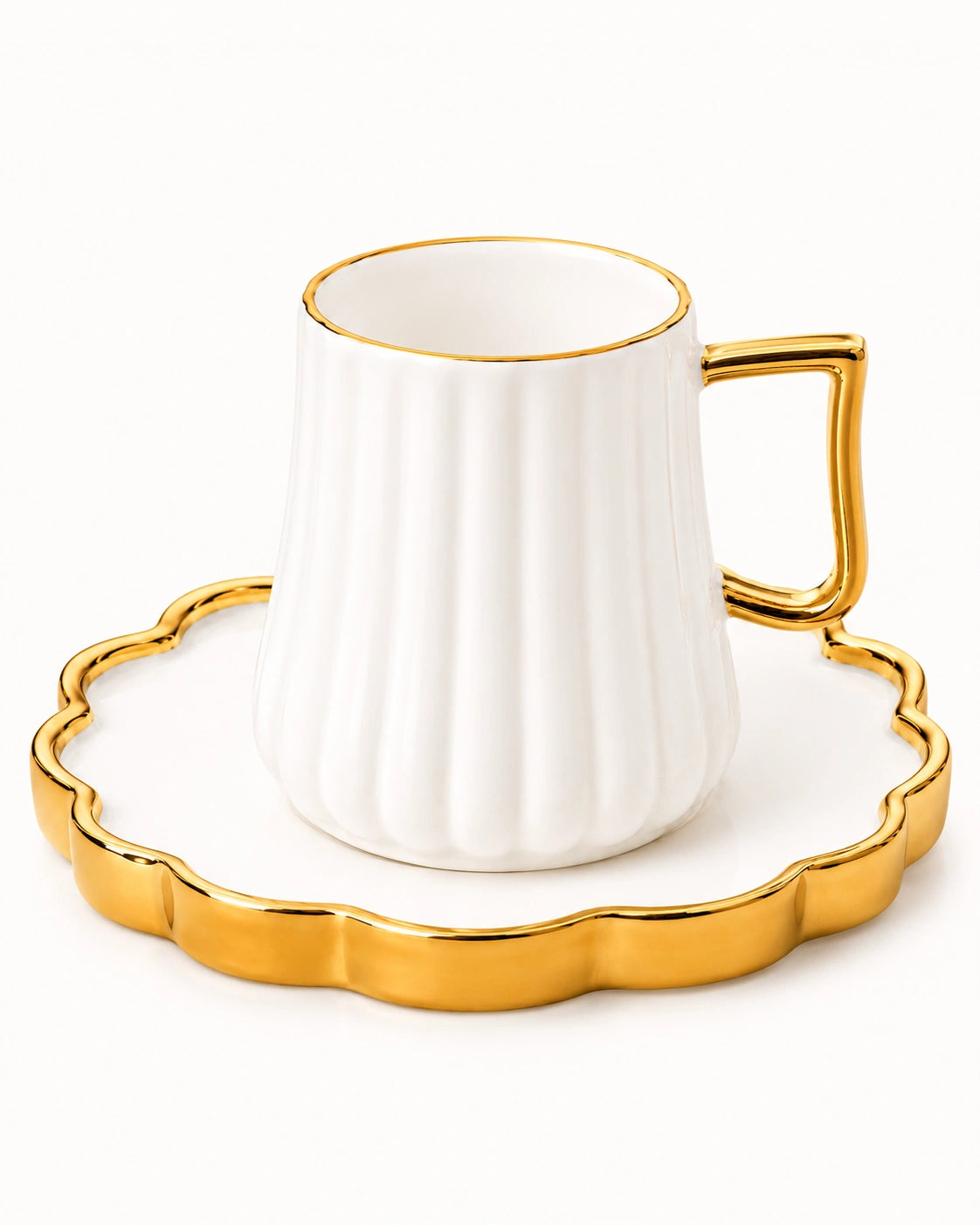ACAR Petra 2-Person Porcelain Coffee Cup & Saucer Set (90 ml)