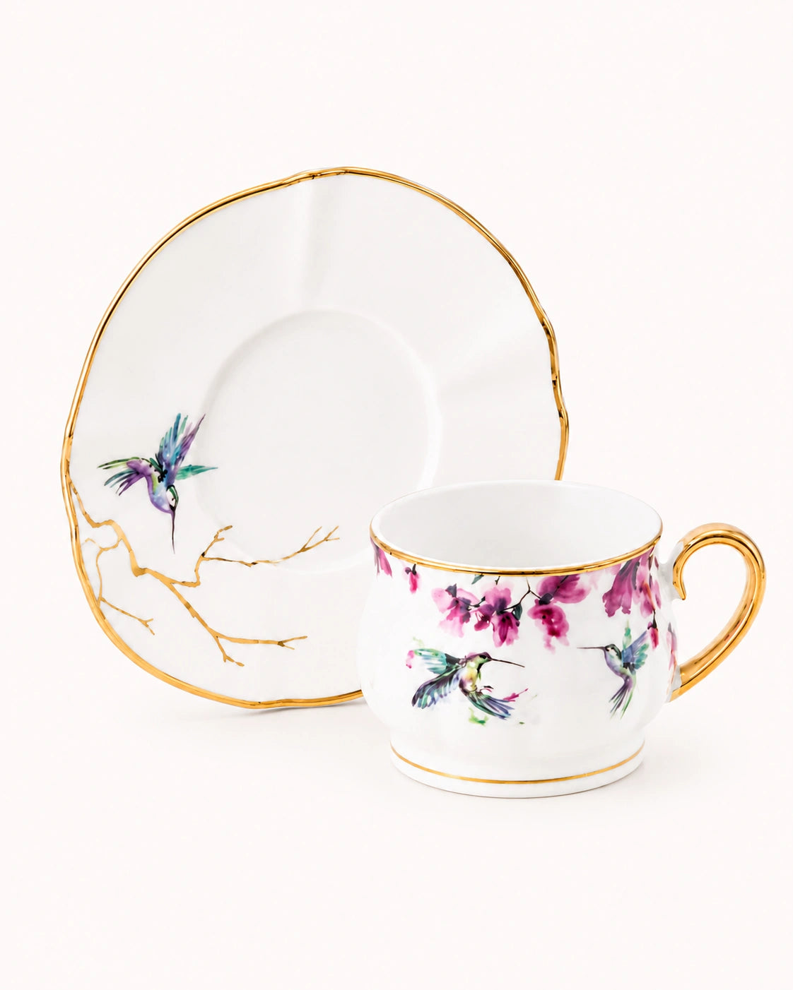 ACAR Pietro 6-Person Porcelain Coffee Cup & Saucer Set (90 ml)