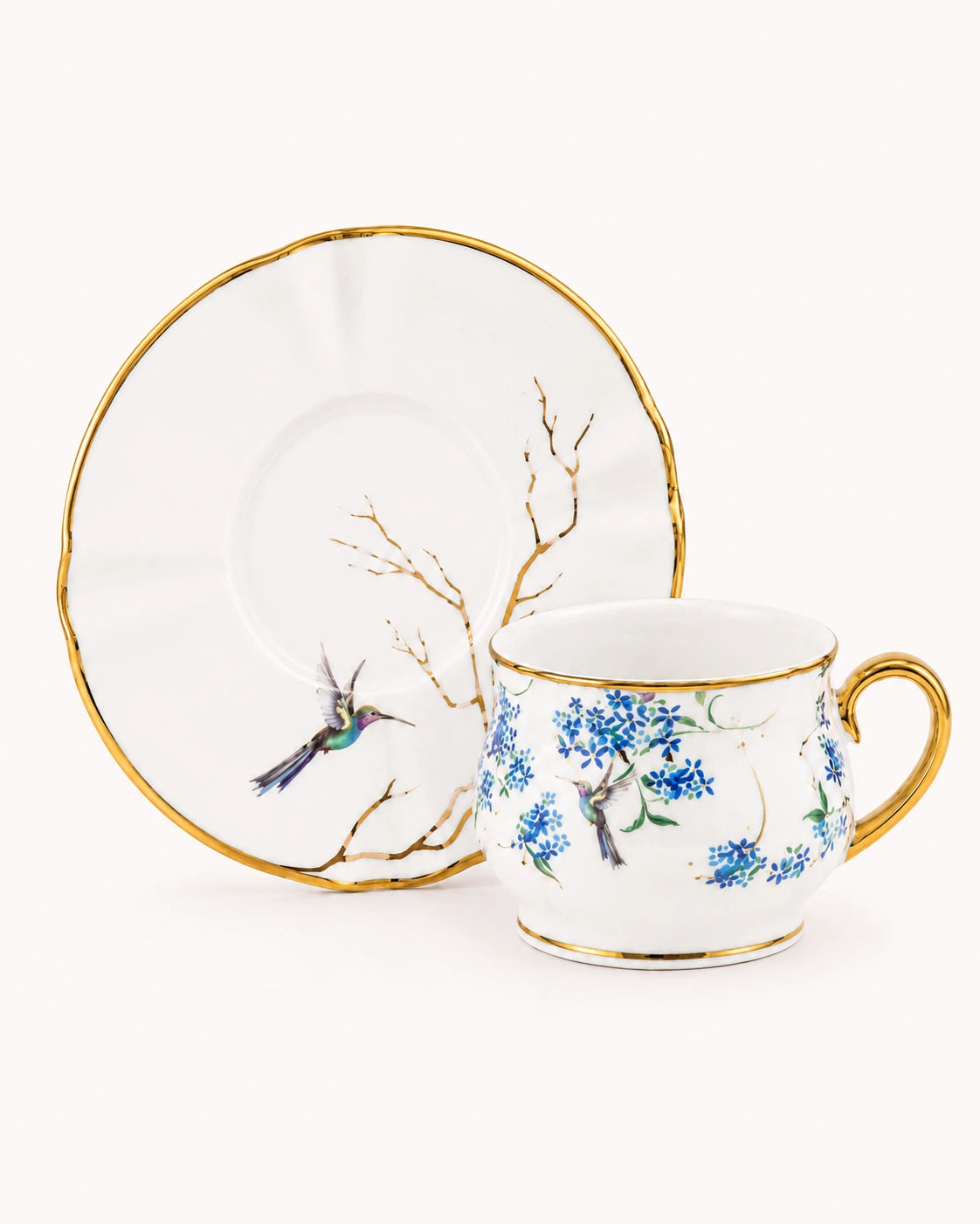 ACAR Riona 6-Person Porcelain Coffee Cup & Saucer Set (90 ml)