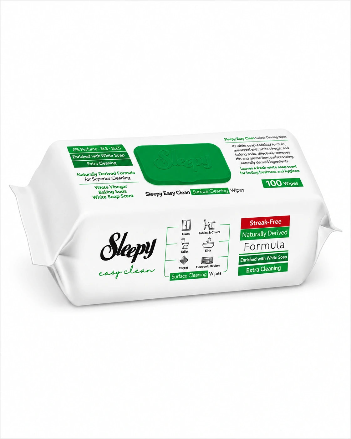 Sleepy Surface Cleaning Wipes – White Soap – 100 Wipes