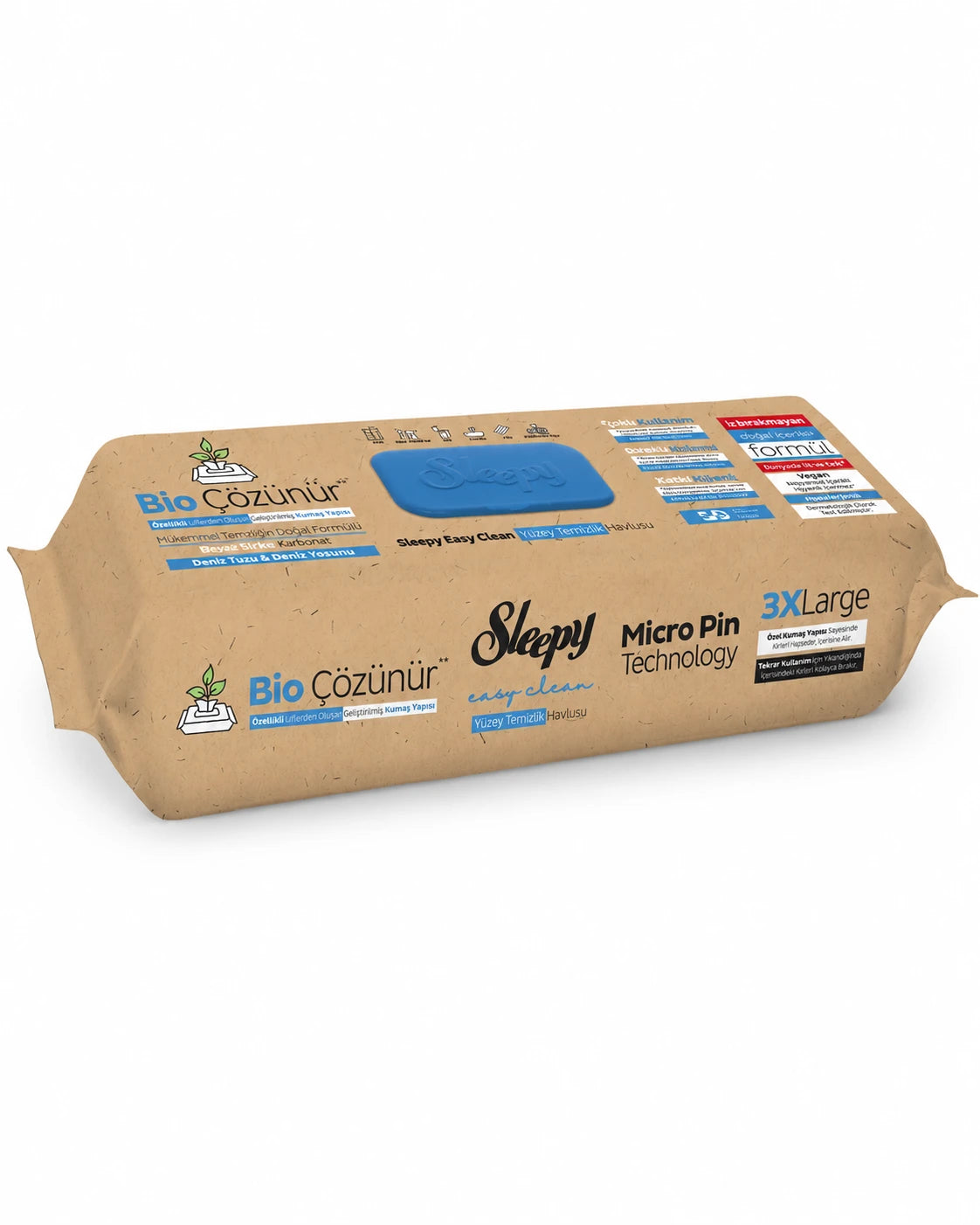 Sleepy Mop Multipurpose Surface Cleaning Wipes – Bio Dissolvable – Sea Salt – 50 Wipes
