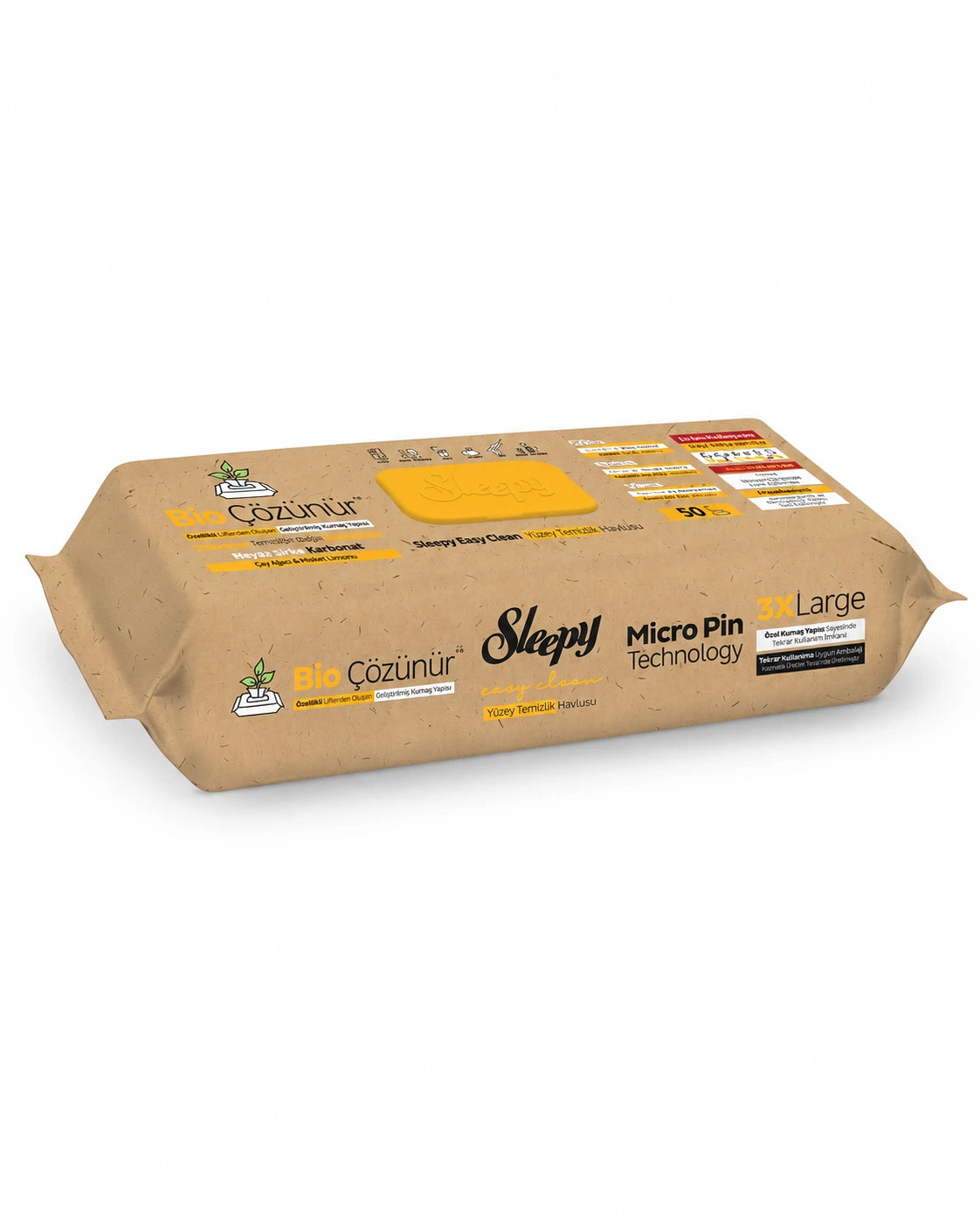 Sleepy Mop Multipurpose Surface Cleaning Wipes – Bio Dissolvable – Cinnamon & Clove – 50 Wipes