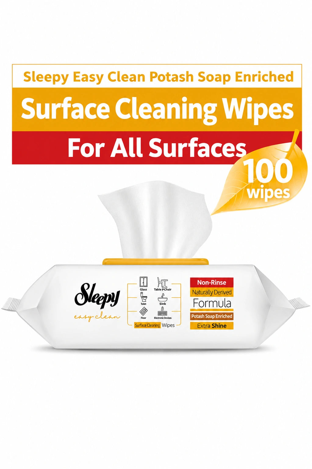 Sleepy Surface Cleaning Wipes – Potash Soap – 100 Wipes