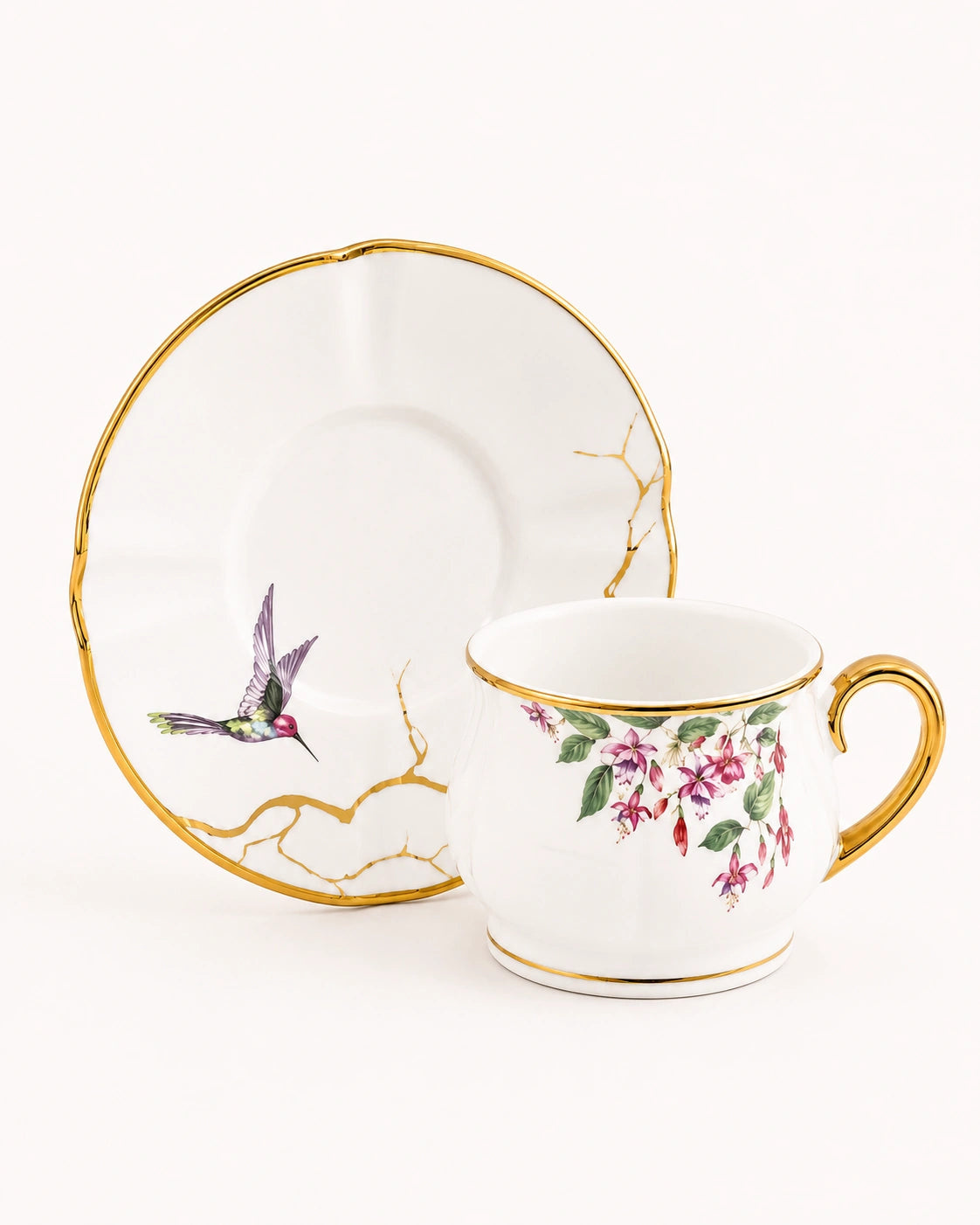 ACAR Viola 6-Person Porcelain Coffee Cup & Saucer Set (90 ml)